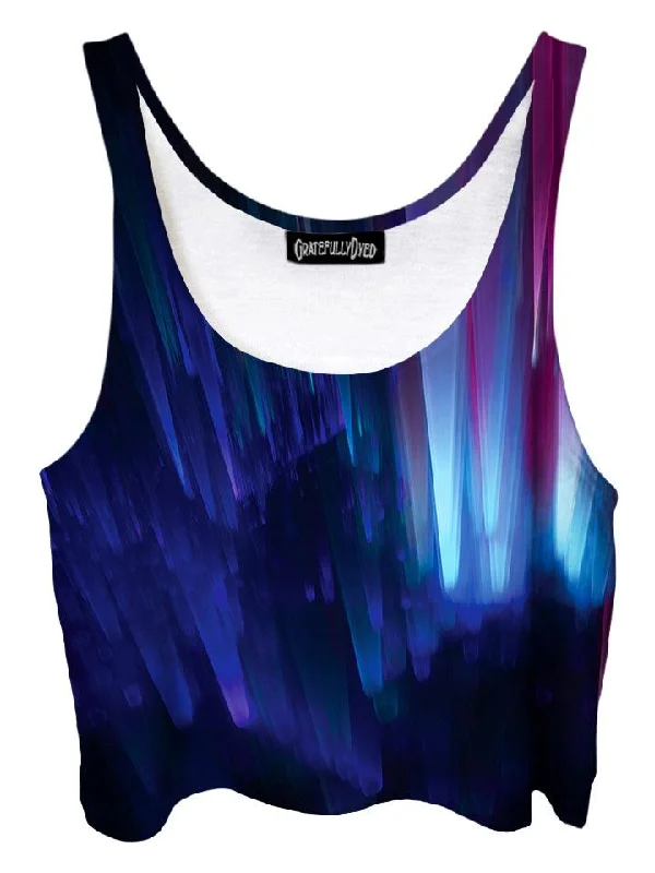 Northern Lights Galaxy Crop Top Terry Blend Velvet Blend Canvas Blend