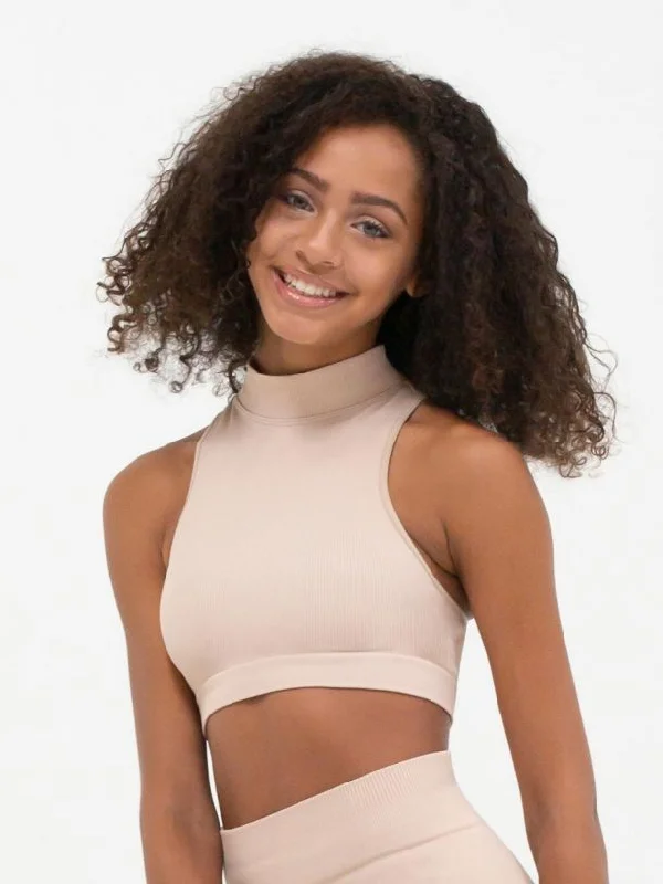 Seamless Ribbed Crop Top 11375W by Capezio Chenille Brocade Lace