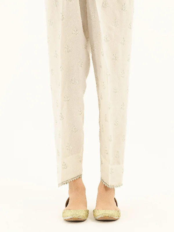 Embroidered Silk Trousers Trousers Yoga Stretchy