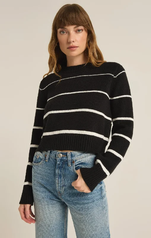 Z Supply - Milan Stripe Sweater Satin Fabric Silk Fabric Chiffon Fabric