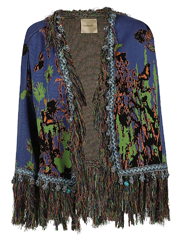 Clocloude Women's Sweaters Blue Knit Fabric Woven Fabric Fleece Fabric