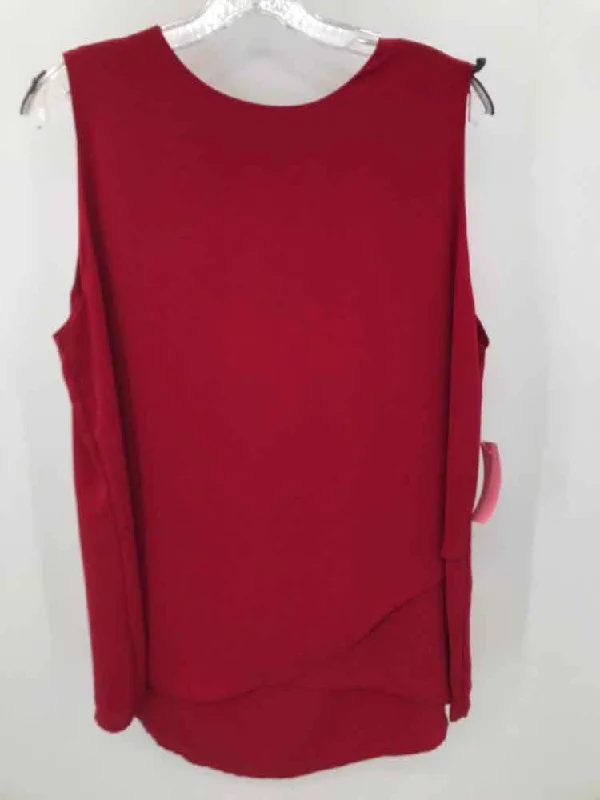 Pre-Owned Chico's Red Size Large Tank Top gym tank top