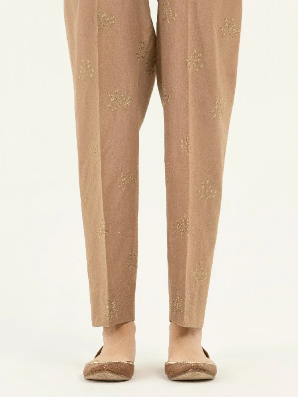 Embroidered Cambric Trousers(Pret) Trousers Capri Summer