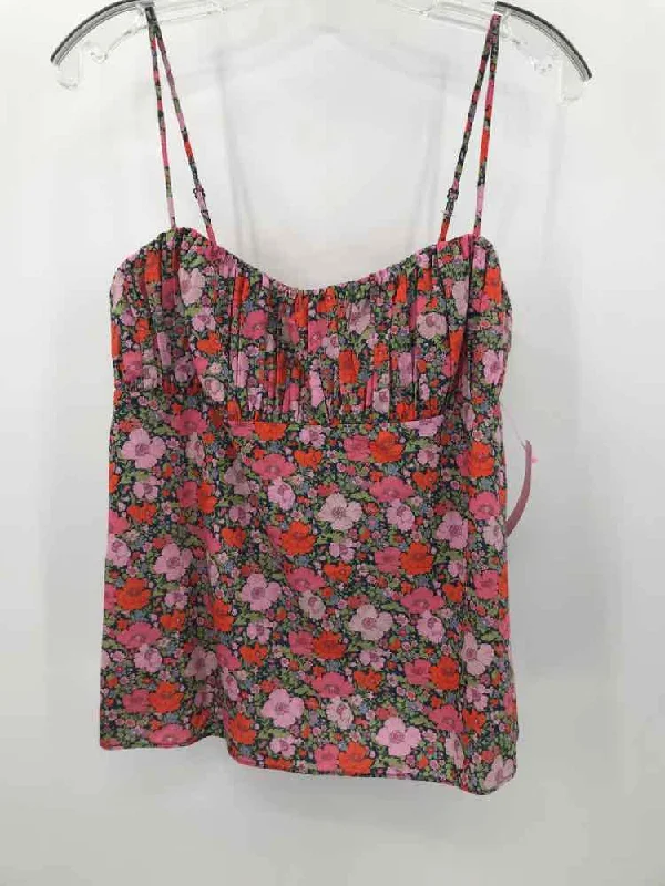 Pre-Owned J Crew Orange Size 6 Printed Tank Top cute tank top