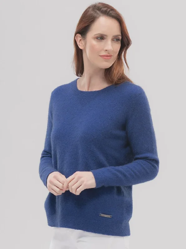 MM Relaxed Sweater in Lapis Sequined Glittery Shiny