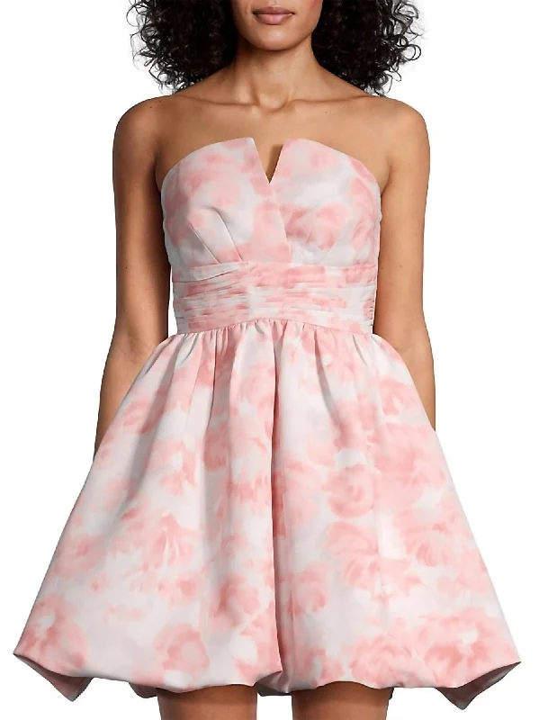 Maura Dress In Blush Watercolor Floral