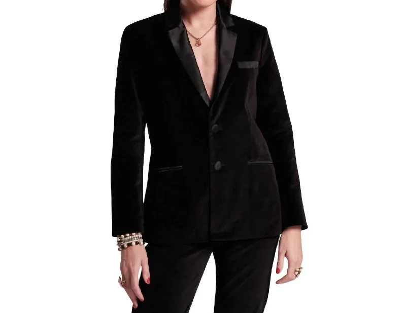 Tuxedo Jacket In Black Notch Collar Jacket Peter Pan Collar Jacket Cowl Neck Jacket