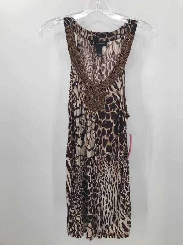 Pre-Owned INC Brown Size Large Tank Top cotton tank top