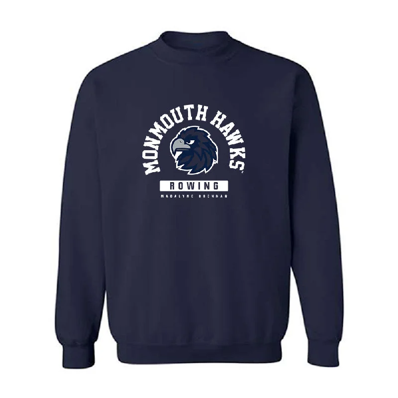 Monmouth - NCAA Women's Rowing : Madalyne Brennan - Crewneck Sweatshirt Classic Fashion Shersey Hoodie with Cuffed Sleeves Snug Secure