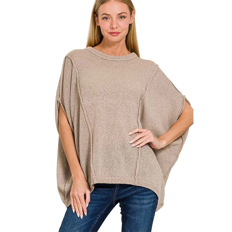 Oversized Cut Sew Sweater Zippered Buttoned Snapped