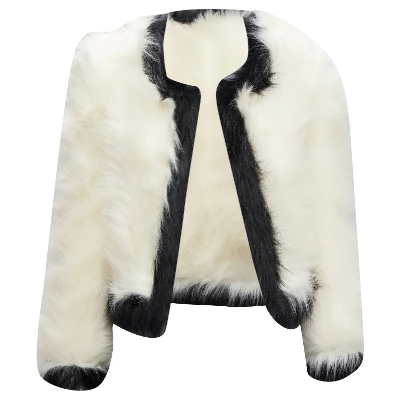 Saint Laurent faux fur cropped jacket Denim Jacket Leather Jacket Suede Jacket