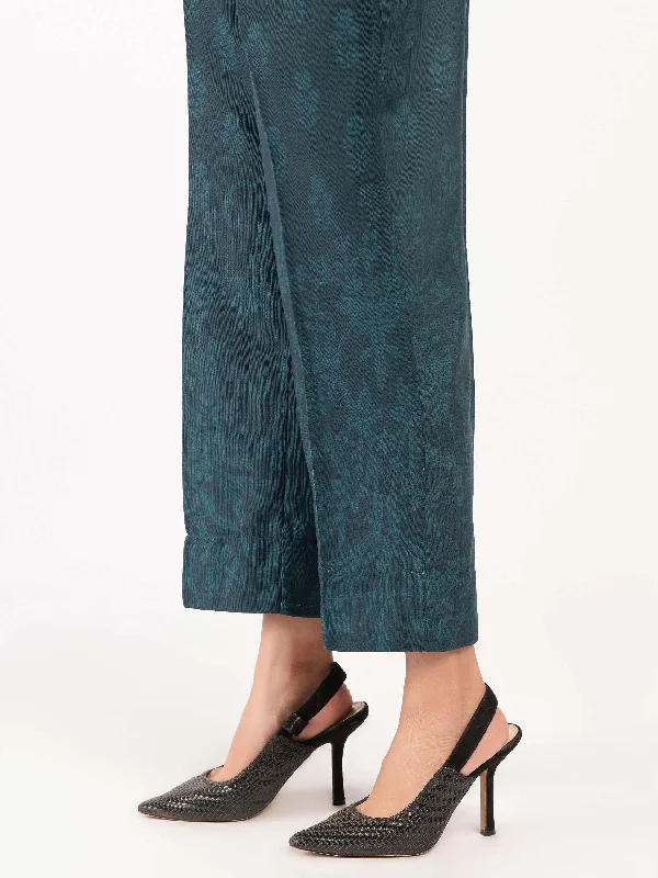 Printed Khaddar Trousers Trousers Flared Retro