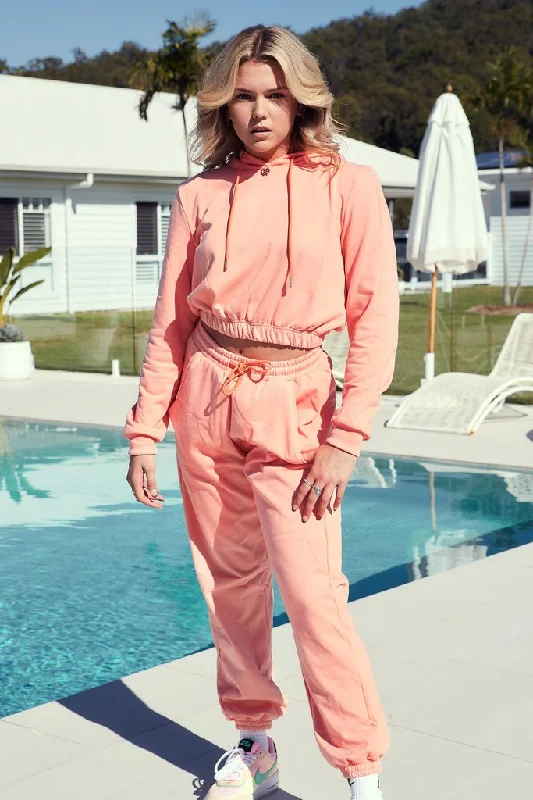 Track Suit Pants and Cropped Hoodie Set by Claudia Dean Hoodie with Pastel Soft Subtle Track Suit Pants and Cropped Hoodie Set by Claudia Dean Hoodie with Pastel Soft Subtle
