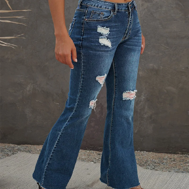 Women's High Waist Slim Jeans Washed And Frayed Wide Leg Pants Trousers Trousers Party Sparkling Women's High Waist Slim Jeans Washed And Frayed Wide Leg Pants Trousers Trousers Party Sparkling