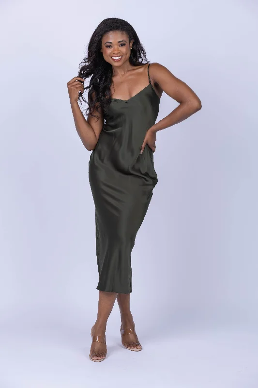 Frame V-Neck Cami Dress in Surplus