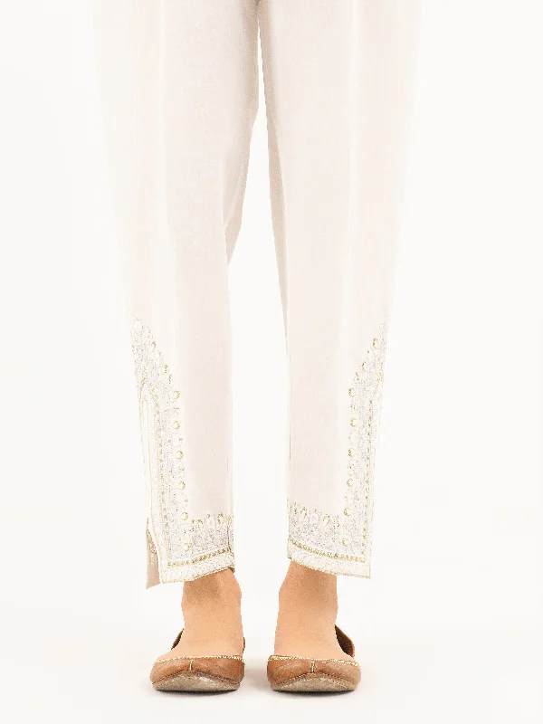 Embroidered Cambric Trousers(Pret) Trousers Versatile Stylish