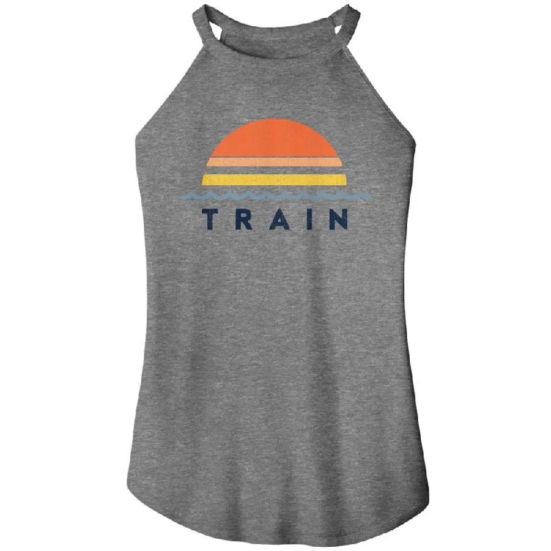 TRAIN Rocker Tank for Ladies, Train Sunset chic tank top