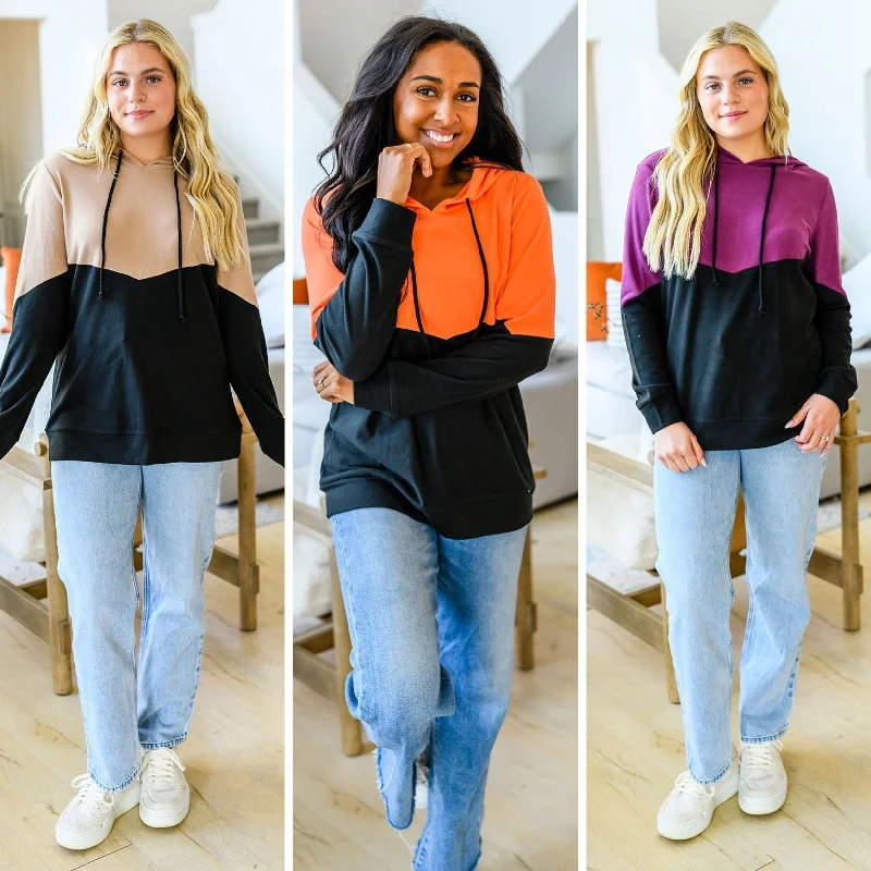Hazel Blues® | Tara Color Block Hoodie in Three Colors Hoodie with Oversized Fit Loose Comfortable Hazel Blues® | Tara Color Block Hoodie in Three Colors Hoodie with Oversized Fit Loose Comfortable