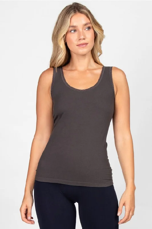 Harmony Tank with Lace Trim crossback tank top