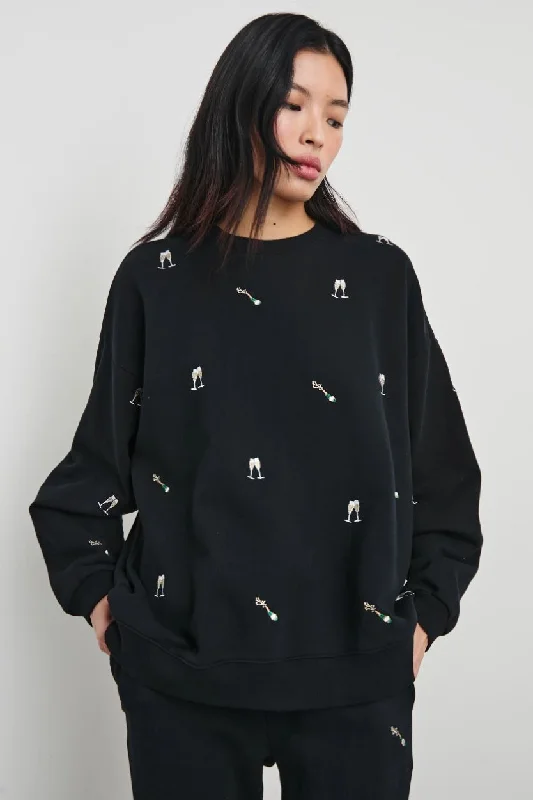 Rails Varsity Sweatshirt Hoodie with Tied Waist Feminine Flattering