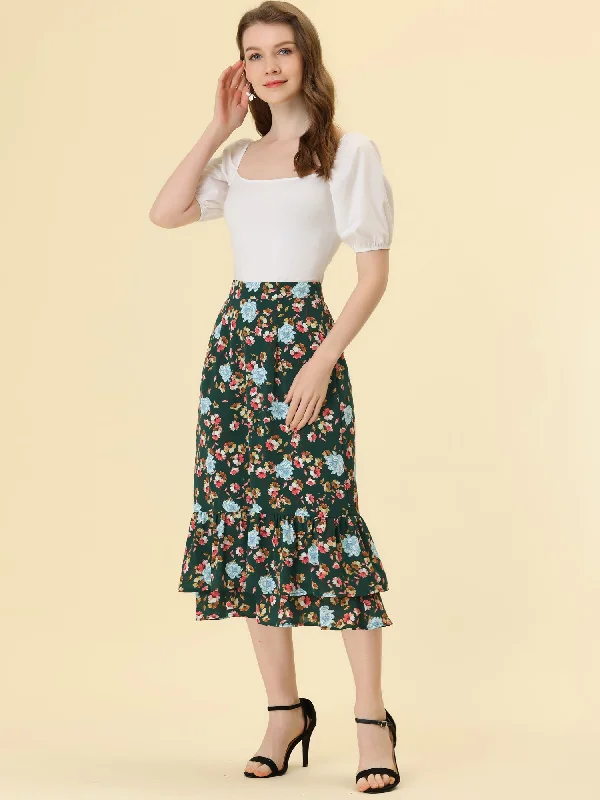 Dark Green-Floral