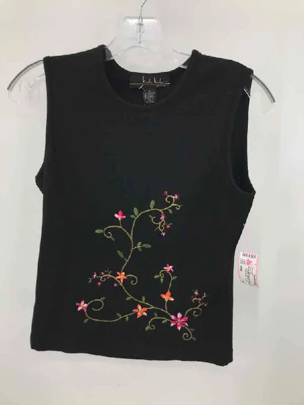 Pre-Owned Nicole Miller Black Size Small Tank Top stretchy tank top