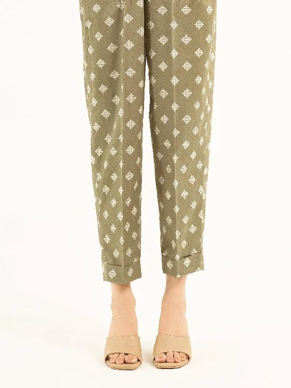 Printed Cambric Trousers Trousers Solid Black