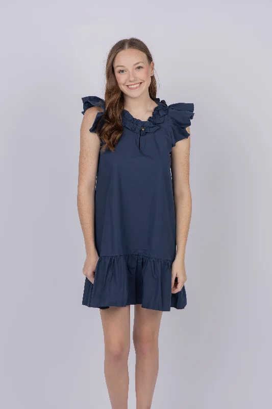 Never A Wallflower Rachel Dress in Navy