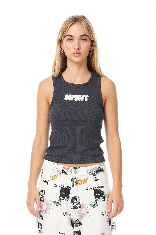 MISFIT NOELENE TANK - VINTAGE BLACK print tank top