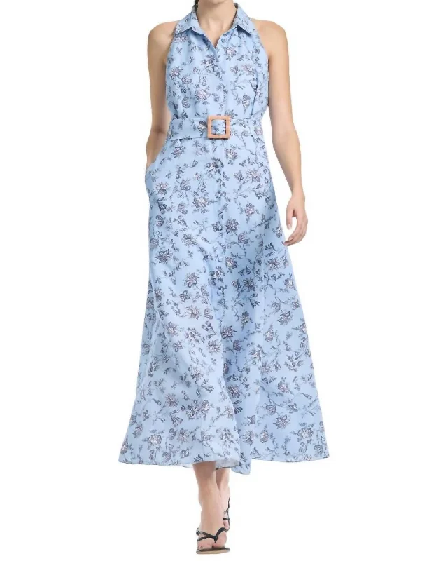Casey Dress In Sky Floral