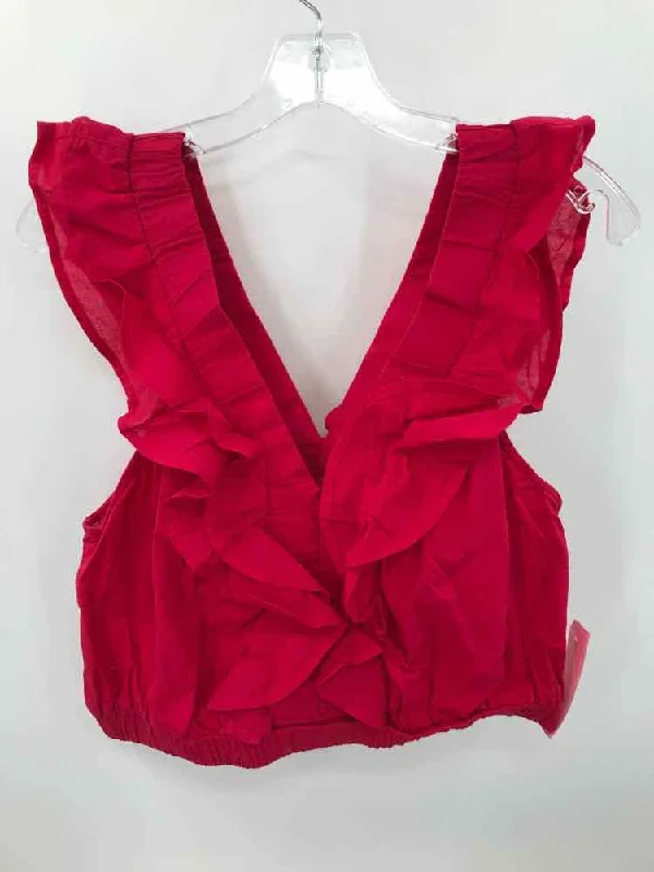 Pre-Owned And Now This Red Size Large Cropped Tank Top sequin tank top