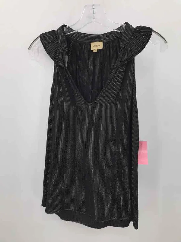 Pre-Owned Ella Moss Black Size XS Stripe Tank Top fitted tank top