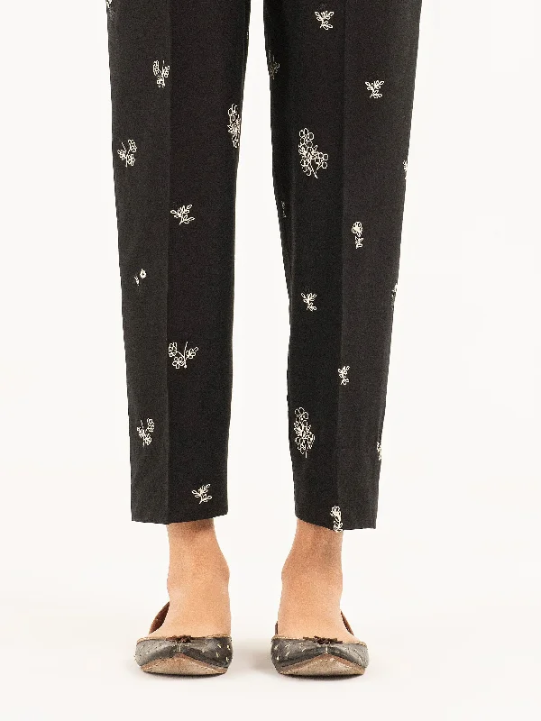 Embroidered Cambric Trousers(Pret) Trousers chic fashionable