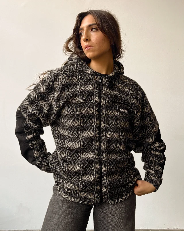 Obermeyer B&W Hoodie Fleece Jacket- L Hoodie with Magnetic Closure Innovative Modern Obermeyer B&W Hoodie Fleece Jacket- L Hoodie with Magnetic Closure Innovative Modern