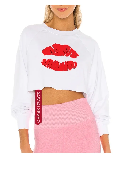 Wee White Crop Top Mesh Blend Leather Blend Suede Blend