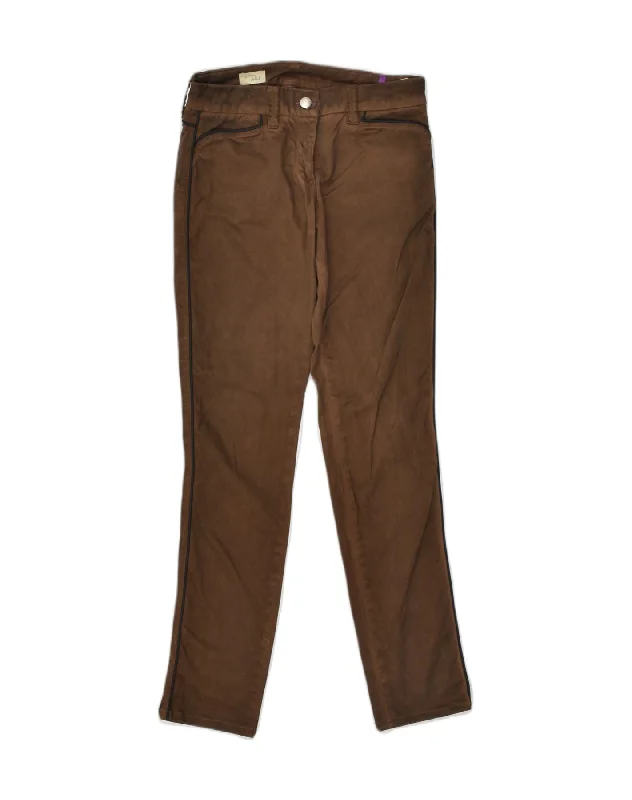 VINTAGE Womens Skinny Casual Trousers W26 L30 Brown Cotton Trousers Culottes Wide Leg VINTAGE Womens Skinny Casual Trousers W26 L30 Brown Cotton Trousers Culottes Wide Leg