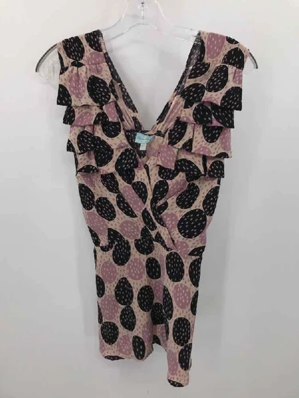 Pre-Owned Tracy Reese Purple Size 2 Printed Tank Top stylish tank top