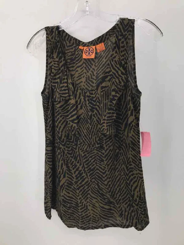 Pre-Owned Tory Burch Brown Size 4 Printed Tank Top loose fit tank