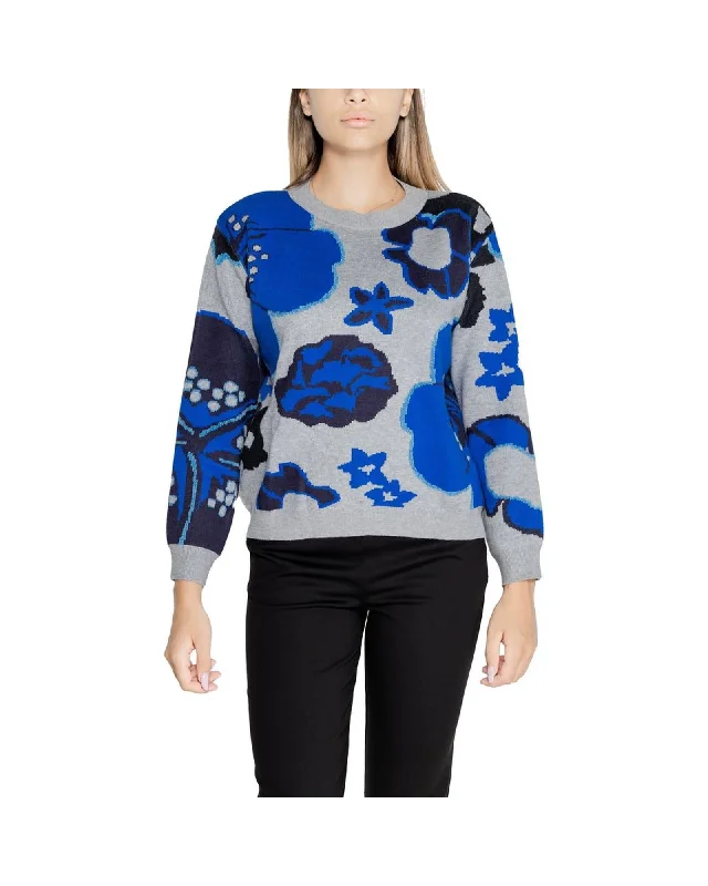 Desigual Viscose Blend Knit Sweater Toggled Drawstring Belted