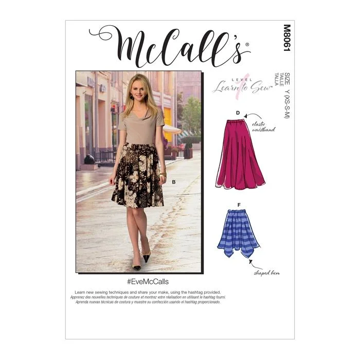 McCall's Pattern M8061 Misses' Flared Skirts summer skirt style