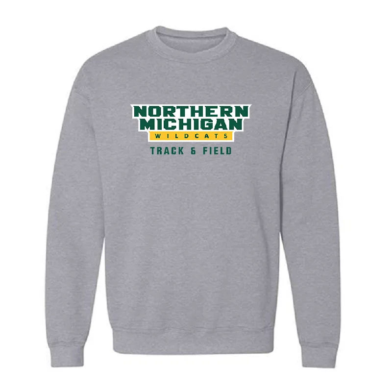 Northern Michigan - NCAA Women's Track & Field : Madelyn Rasmussen - Classic Shersey Crewneck Sweatshirt Hoodie with Metallic Shiny Futuristic