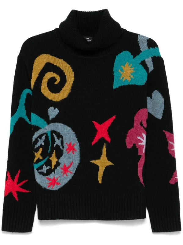 Paul Smith Women's Sweaters Black Boxy Sweater Fitted Sweater A-Line