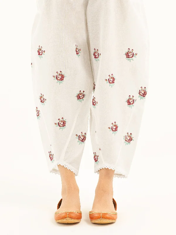 Embroidered Cambric Trousers Trousers Flared Retro