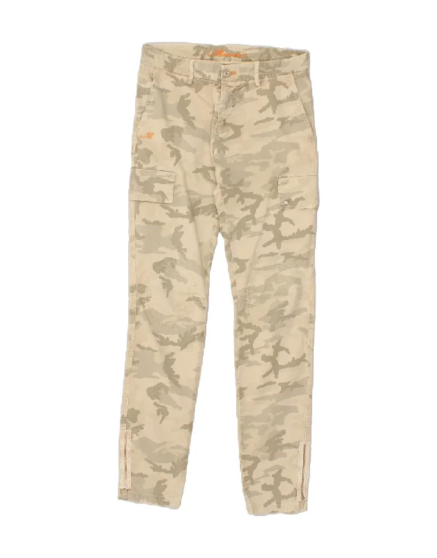 MASON'S Womens Slim Cargo Trousers W30 L33  Beige Camouflage Cotton Trousers cozy comfortable