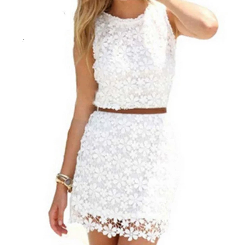 Dresses Women Lace dress Sleeveless Knee-Length Body Package Hip Dress