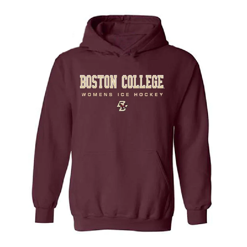 Boston College - NCAA Women's Ice Hockey : Cailin Flynn - Hooded Sweatshirt Classic Shersey Hoodie with Hem Contrast Bold Stylish Boston College - NCAA Women's Ice Hockey : Cailin Flynn - Hooded Sweatshirt Classic Shersey Hoodie with Hem Contrast Bold Stylish