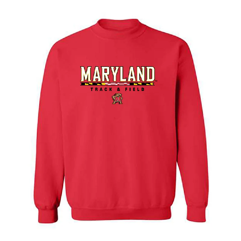 Maryland - NCAA Women's Track & Field : Victoria Teasley - Classic Shersey Crewneck Sweatshirt Hoodie with Stripes Bold Sporty