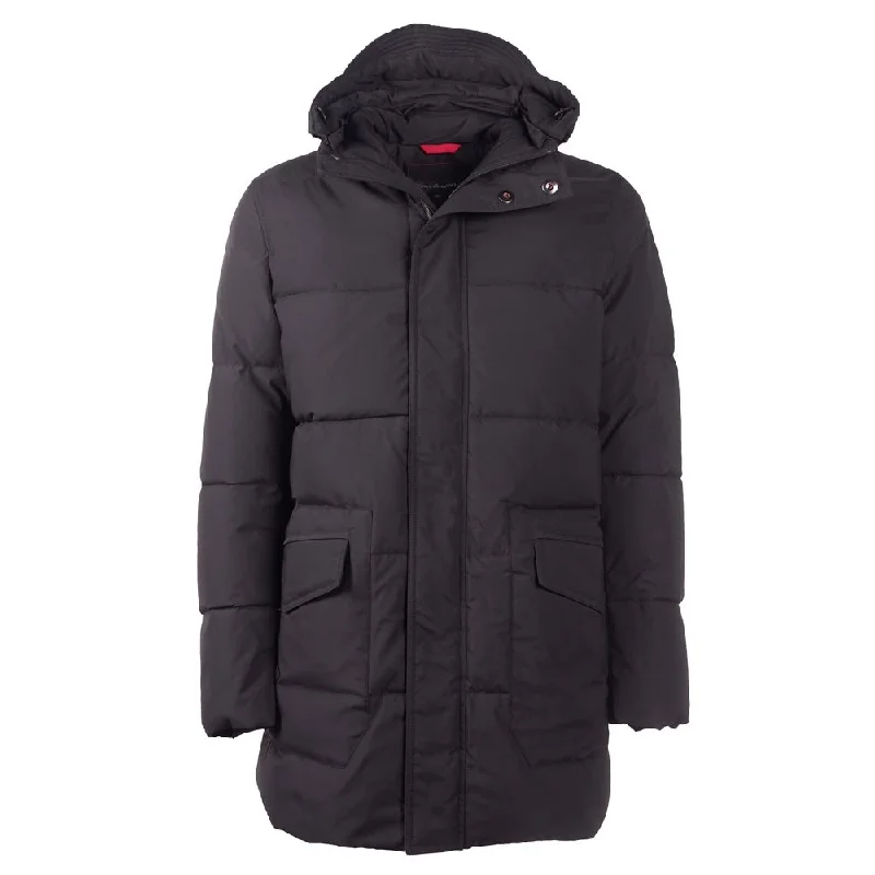 Dashing Gentleman's Black Jacket With Hood Quilted Jacket Puffer Jacket Insulated Jacket Dashing Gentleman's Black Jacket With Hood Quilted Jacket Puffer Jacket Insulated Jacket