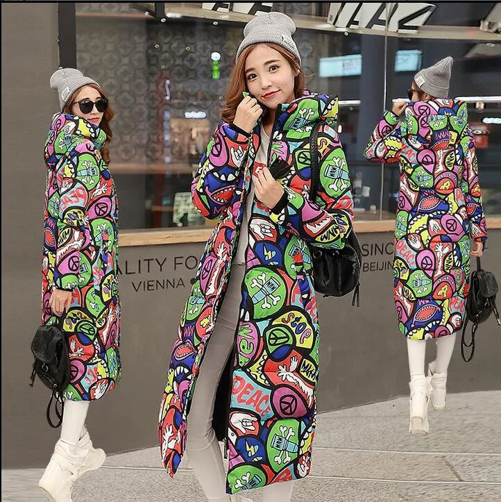 Coat Design Thick Padded Down Cotton Plus Size Slim Jacket Hooded Zipper Striped Jacket Polka Dot Jacket Floral Jacket