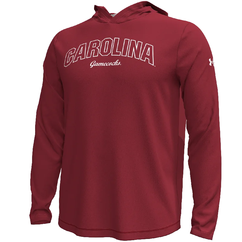 Under Armour Garnet South Carolina Gamecocks Sideline Knockout Hoodie Long Sleeve T-Shirt Hoodie with Relaxed Fit Easy Casual Under Armour Garnet South Carolina Gamecocks Sideline Knockout Hoodie Long Sleeve T-Shirt Hoodie with Relaxed Fit Easy Casual